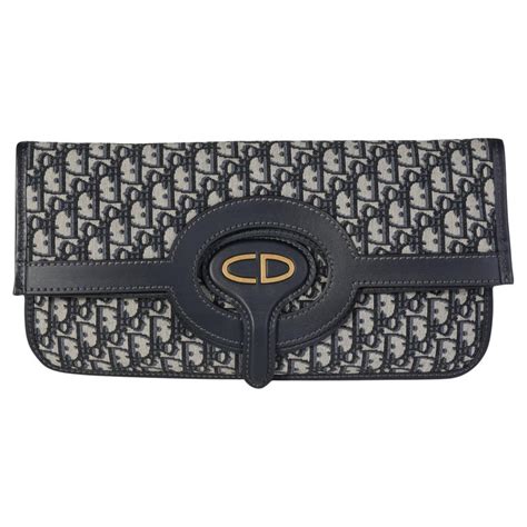 blue original dior oblique jacquard canvas foldable clutch|Foldable Clutch Blue Dior Oblique Jacquard Canvas.